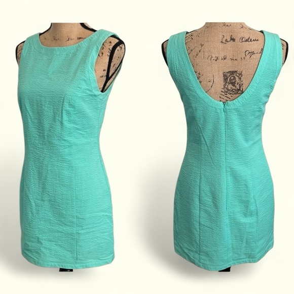 Lauren James Seersucker Mint Green Dress - Size S - Picture 1 of 8